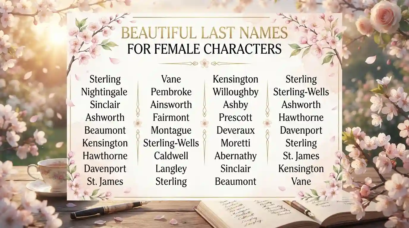 Beautiful Last Names for Female Characters 