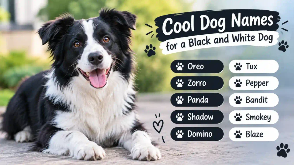 Cool Dog Names for a Black and White Dog