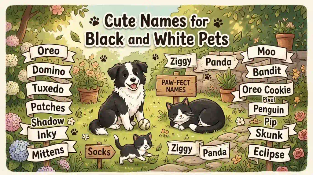 Cute Names for Black and White Pets