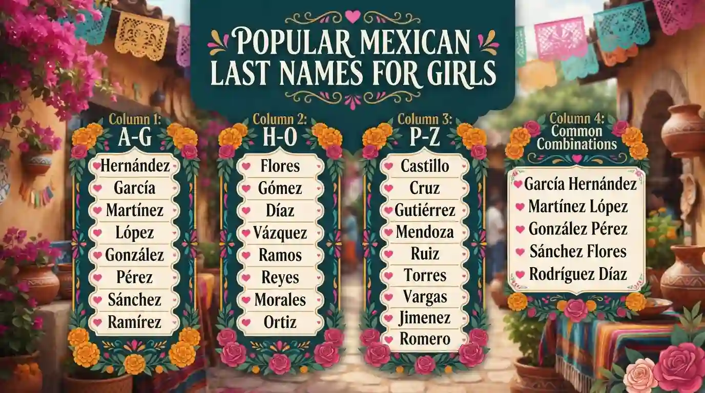 Popular Mexican Last Names for Girls